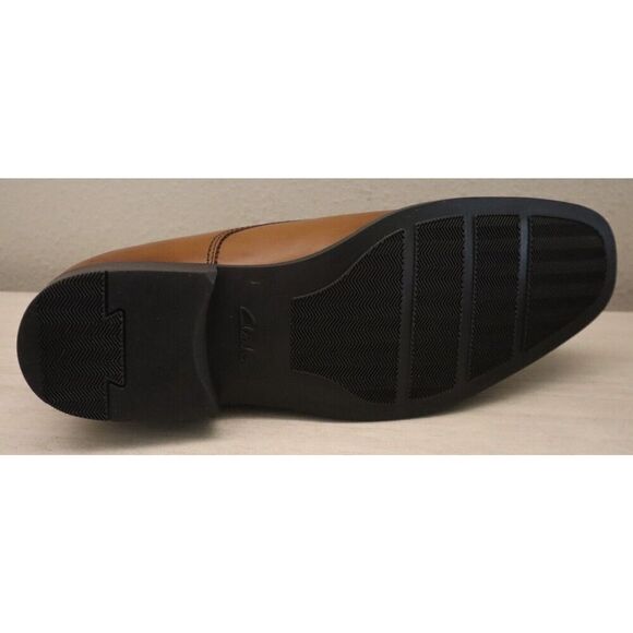 Clarks 26130096 Men's Sz 8.5W Dark Tan Leather Tilden Cap-Toe Dress Shoes - Picture 11 of 12